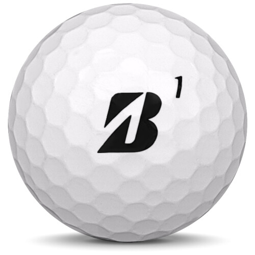 Golfboll av modellen Bridgestone E12 Soft i 2020 års version med vit färg framifrån