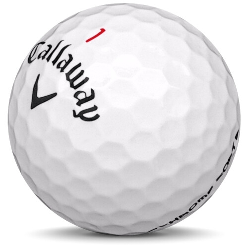 Golfboll av modellen Callaway Chrome Soft i 2019 års version med vit färg sned bild
