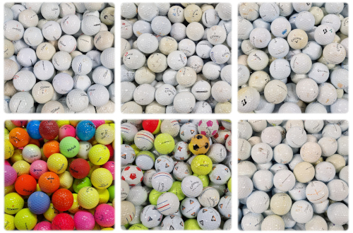 6 diferentes variantes de bolas de golfe de treino